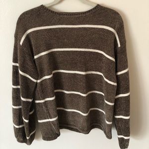 Olive Striped Chenille Sweater